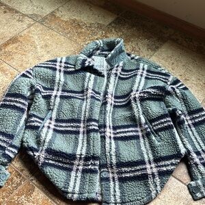 Super cute Sherpa flannel button down